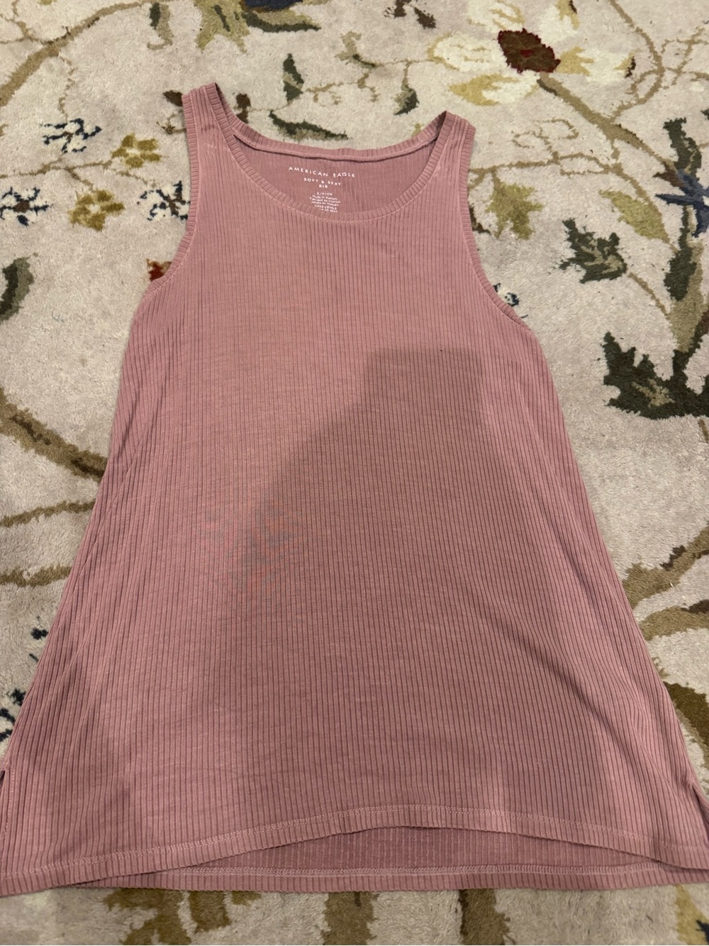 American Eagle Outfitters Ribbed Tank Top - Dusty Rose Pink